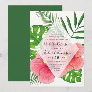 Waterverf Hawaiian Aloha Luau Wedding Invitation Kaart
