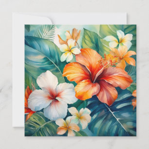 Waterverf Hawaiian Garden Tropical Hibiscus