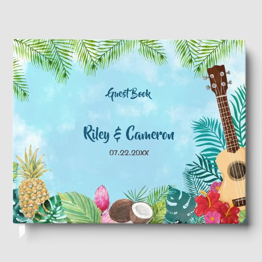 Waterverf Hawaiian Luau Party Guest Book Gastenboek (Voorkant)