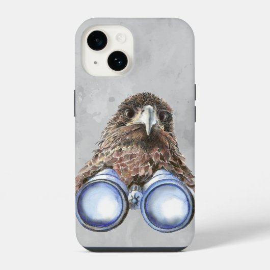 Waterverf Hawk Birdwatch Bird Watcher Fun iPhone Hoesje (Achterkant)