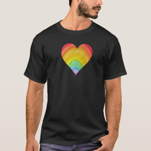 Waterverf Heart Rainbow  Retro 80 vrouwen T-shirt