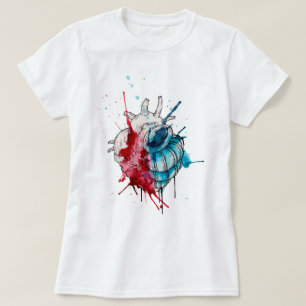 Waterverf Heart Seashell T-shirt
