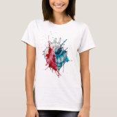 Waterverf Heart Seashell T-shirt (Voorkant)