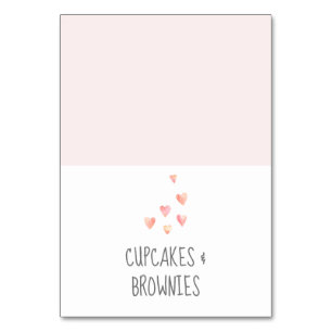 Waterverf Hearts Baby shower Buffet Food Labels Kaart
