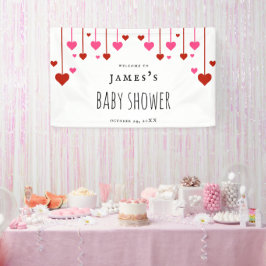 Waterverf Hearts Baby shower Sign Spandoek