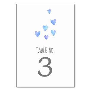 Waterverf Hearts Boy Baby shower Tafelnummer