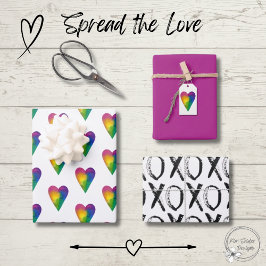 Waterverf Hearts en XOXO Inpakpapier Vel