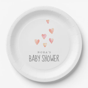 Waterverf Hearts Girl Baby shower Paper Bord