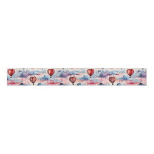 Waterverf Hearts Hete Luchtballon Grosgrain Lint