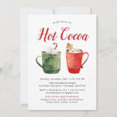 Waterverf Heet Chocolade Kerstfeest Kaart (Voorkant)