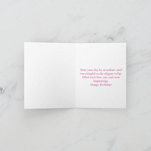 Waterverf Heet Roze Tulp Verjaardag Grootmoeder Bedankkaart (Binnen)