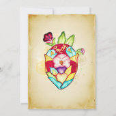 Waterverf Heilig Hart met Bloemen Motieven Trouwen Kaart (Achterkant)