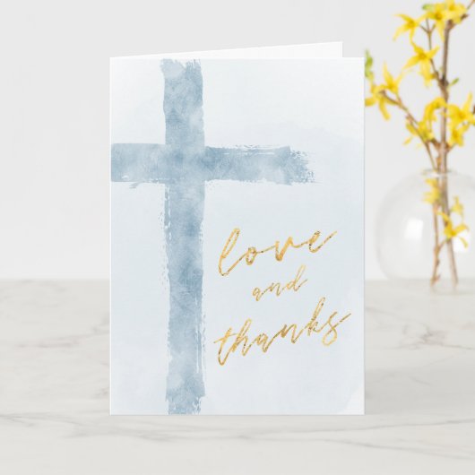 waterverf Heilige Kruis Hartelijk dank Kaart (Gele Bloem)