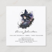 Waterverf heks vierkante visitekaartje (Achterkant)