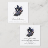 Waterverf heks vierkante visitekaartje (Voorkant / Achterkant)