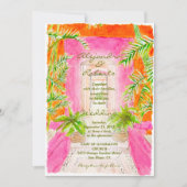 Waterverf Helder Gekleurde Destination Wedding Kaart (Voorkant)