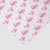 Waterverf Helder Roze Flamingo patroon Tissuepapier (Detail)