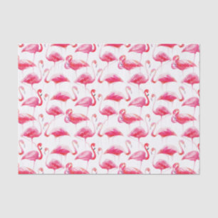 Waterverf helder roze Flamingo patroon Tissuepapier