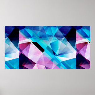 Waterverf heldere abstracte achtergrond met geomet poster