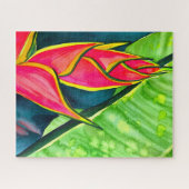 Waterverf heliconia tropische bloem legpuzzel (Horizontaal)