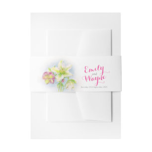 Waterverf Hellebore lente bloemen kunst bruiloft Uitnodigingen Wikkel