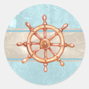 Waterverf helm wiel ID385 Ronde Sticker