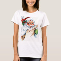 Waterverf hemd met gezicht van Kerstman voor vrouw
