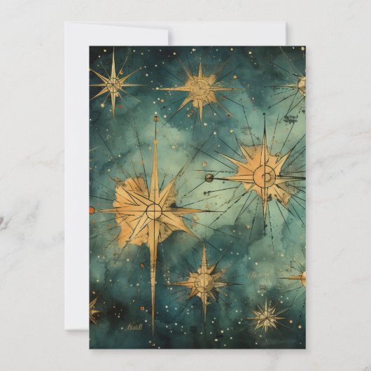 Waterverf Hemelse bruiloft Save The Date (Achterkant)