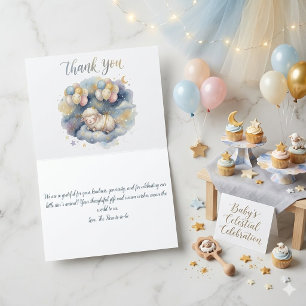 Waterverf Hemelse Schapen & Ballonnen Baby Shower Bedankkaart