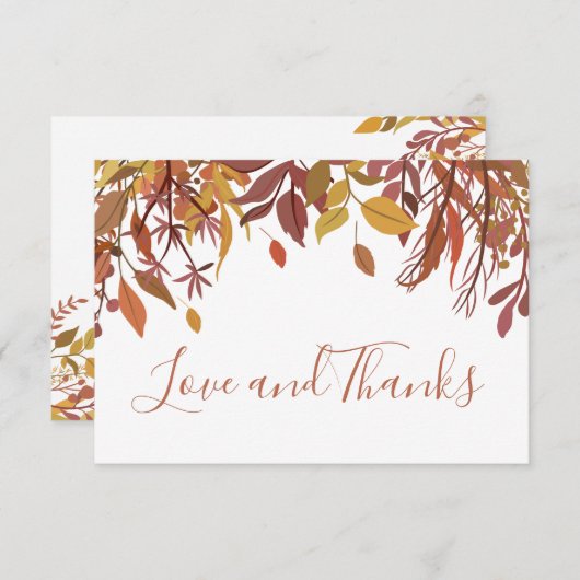 Waterverf herfst bladeren Flat Dank u kaart (Voorkant / Achterkant)