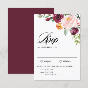 Waterverf Herfst Bloemen Bloemen Bloemen Boeket Hu RSVP Kaartje