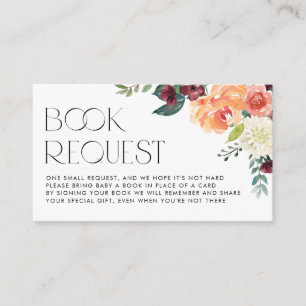 Waterverf Herfst Bloemen Boeket Boek Verzoek Informatiekaartje