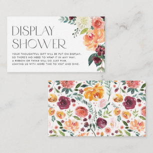Waterverf Herfst Bloemen Boeket Display Douche Informatiekaartje