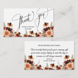 waterverf herfst Bloemen bruiloft Dank u Notitiekaartje