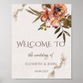 Waterverf herfst bloemen sparen de Datum Poster (Voorkant)