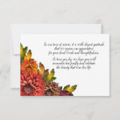 Waterverf Herfst Bloemenverlies Dank u Bedankkaart (Achterkant)