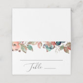 Waterverf herfst bloemetuin bruiloft. Blauwe bes (Buitenkant ongevouwen)