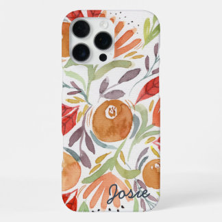 Waterverf herfst bloemige gepersonaliseerde telefo iPhone 16 pro max hoesje