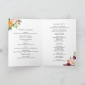 Waterverf herfst Blooms Ceremony Wedding Booklet Programma (Binnen)