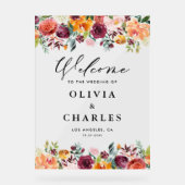 Waterverf herfst blooms feest welkom acryl bord (Voorkant)