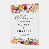 Waterverf herfst blooms feest welkom acryl bord (Hoek)