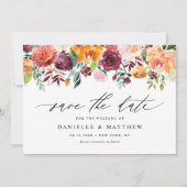 Waterverf herfst blooms Floral Save The Date (Voorkant)