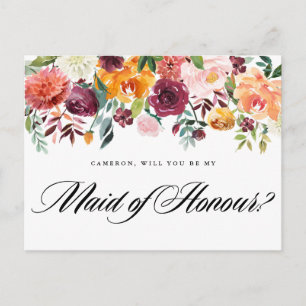 Waterverf herfst Blooms zijn mijn eerbetoon Uitnodiging Briefkaart