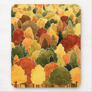 Waterverf herfst boslandschap muismat