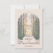 Waterverf Herfst Eenvoudig Elegant Script Forest Q RSVP Kaartje (Voorkant)