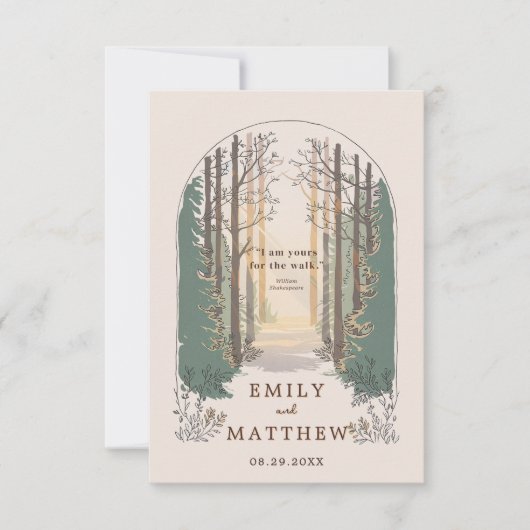 Waterverf Herfst Eenvoudig Elegant Script Forest Q RSVP Kaartje (Voorkant)