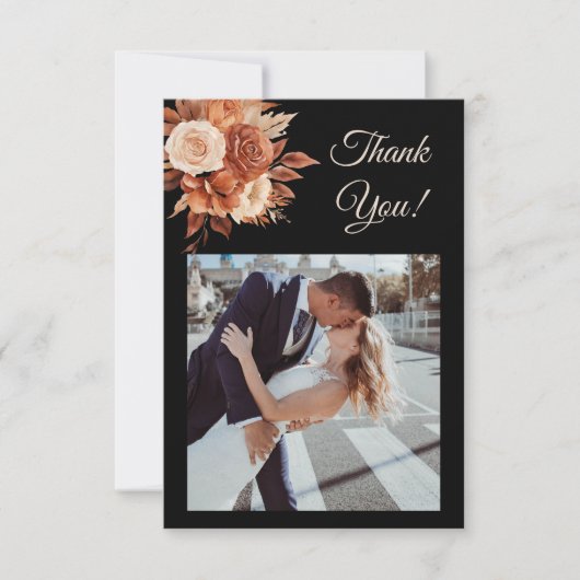 Waterverf herfst Elegance-Flat Dank u kaart (Voorkant)