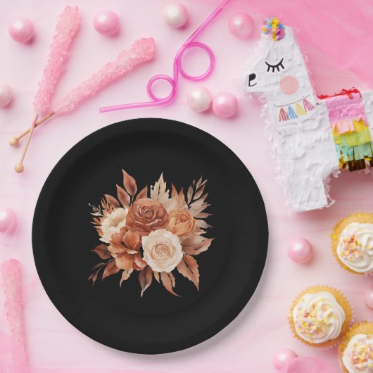 Waterverf herfst elegantie-bruiloft papieren bordje (Feest)