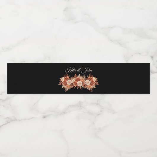 Waterverf herfst Elegantie-bruiloft- Waterfles Etiket (Enkel label)