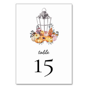 Waterverf herfst Floral Pumpkin-tafelkaart Kaart